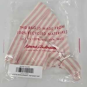 NEW Hannah AnderssonPink White Stripes Layette Top Knot Baby Hat OS